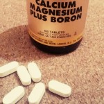 A bottle of calcium magnesium boron tablets