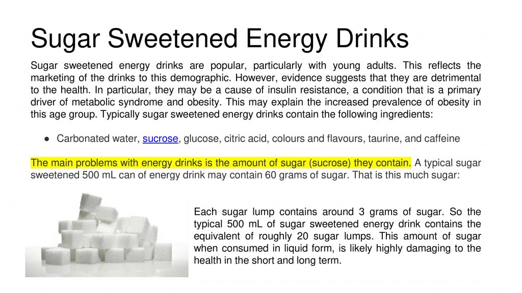 sugar energy drinks