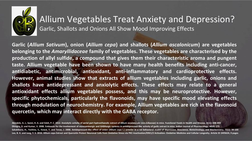 garlic onions shallots anxiety depression